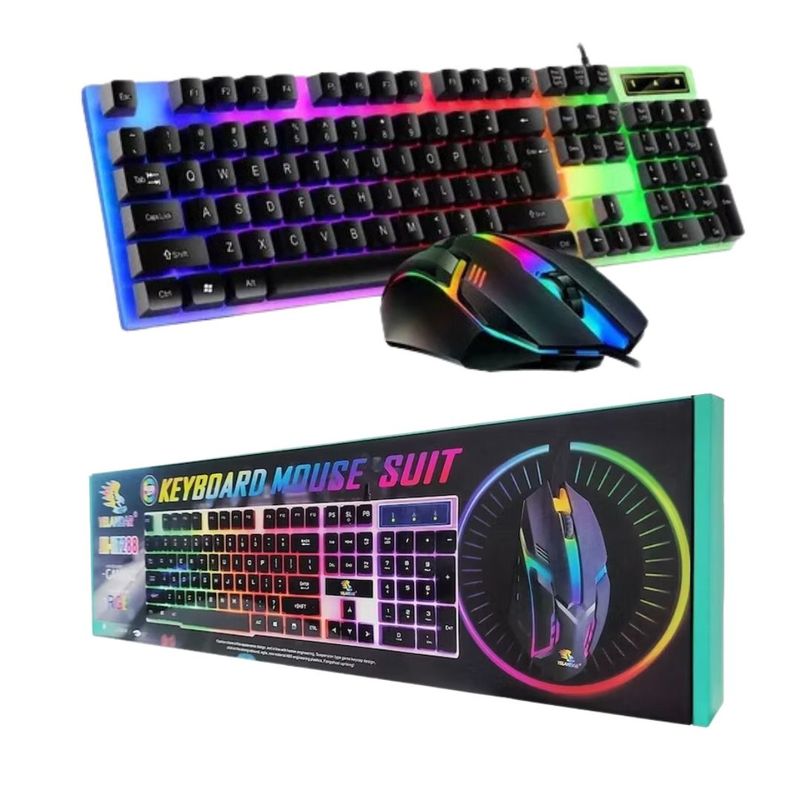 SEISA - Teclado y Mouse Gaming Retroiluminado Luces RGB