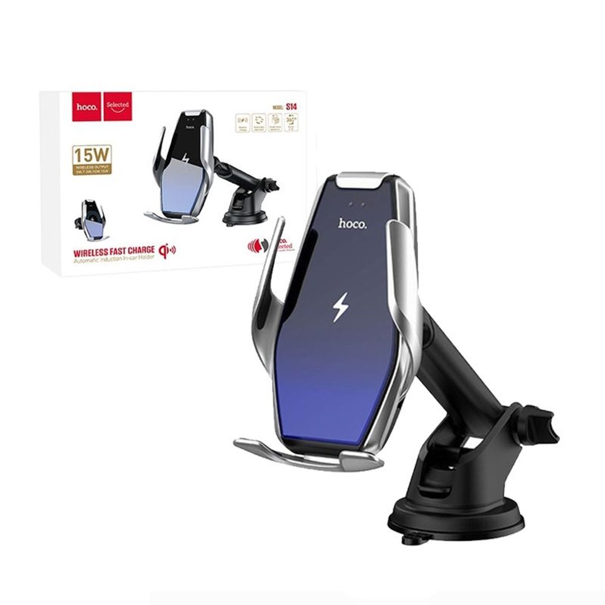 HOCO - Soporte Holder 360° con Carga Rápida Inalámbrica 15W