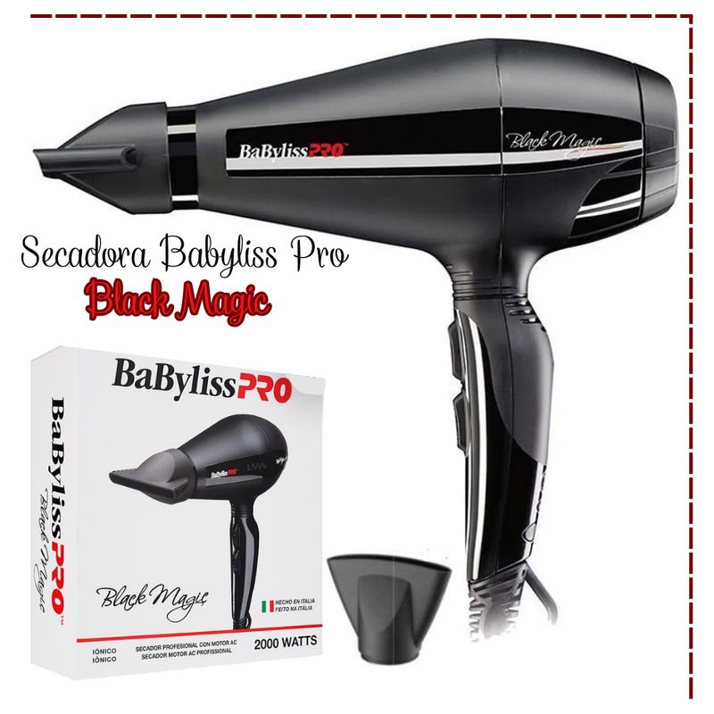 BABYLISS PRO - Secadora Babyliss Pro Black Magic AC 2000 Watts