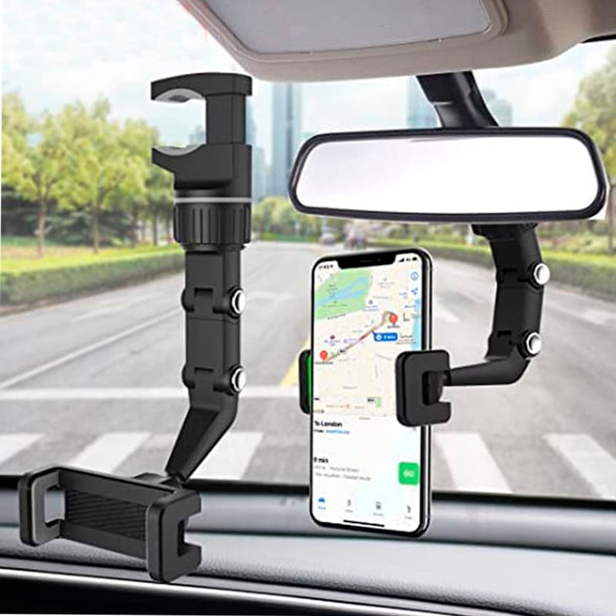 SEISA - Holder Soporte De Celular Para El Espejo retrovisor Del auto