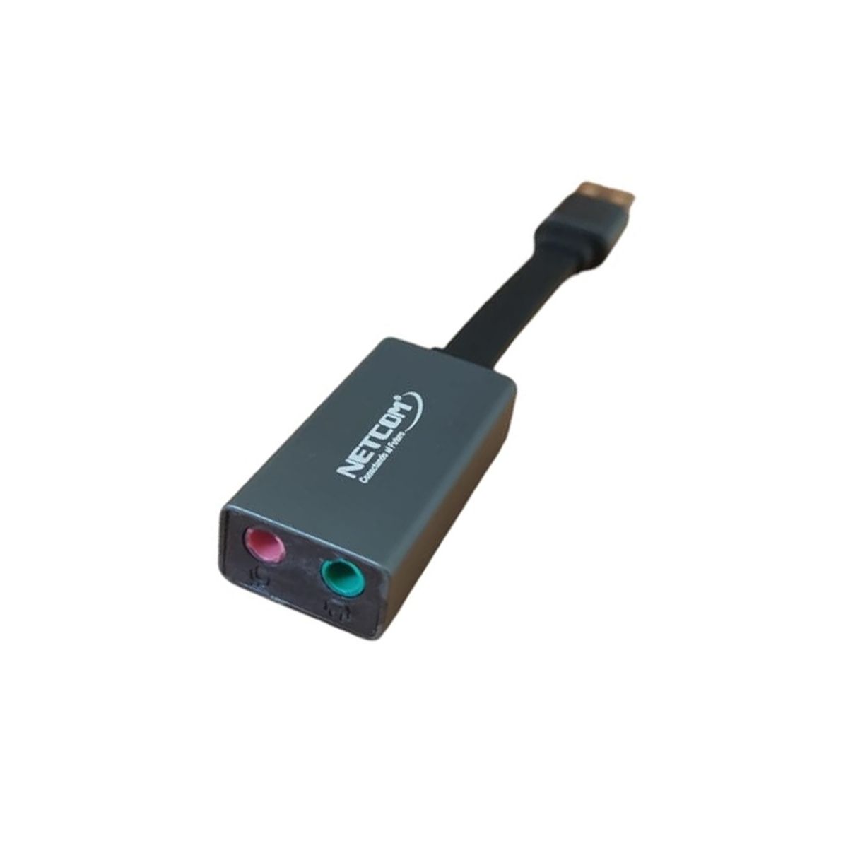 NETCOM - Tarjeta de Sonido Externa USB Microfono y Audifono Netcom