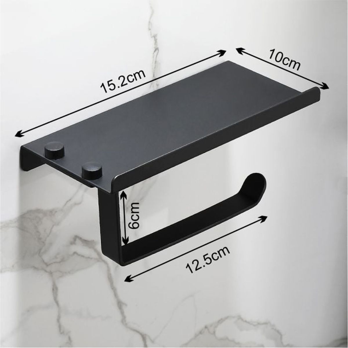 GENERICO - Portapapel higienico con soporte multiuso de acero inoxidable 304