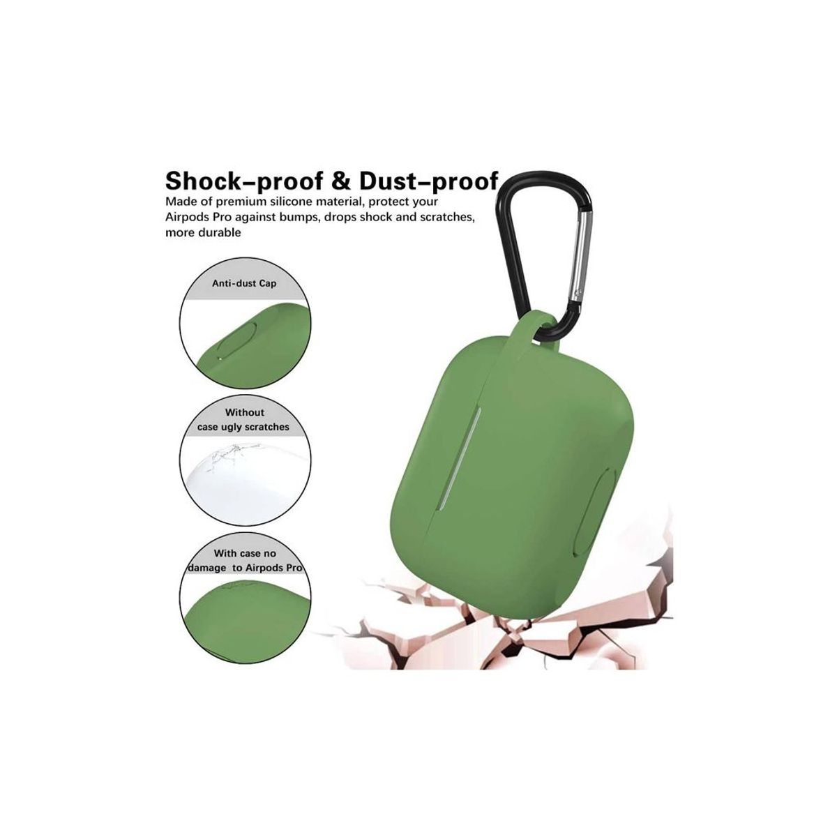 GENERICO - Case de Silicona para Audífonos Airpods Pro - Verde Militar