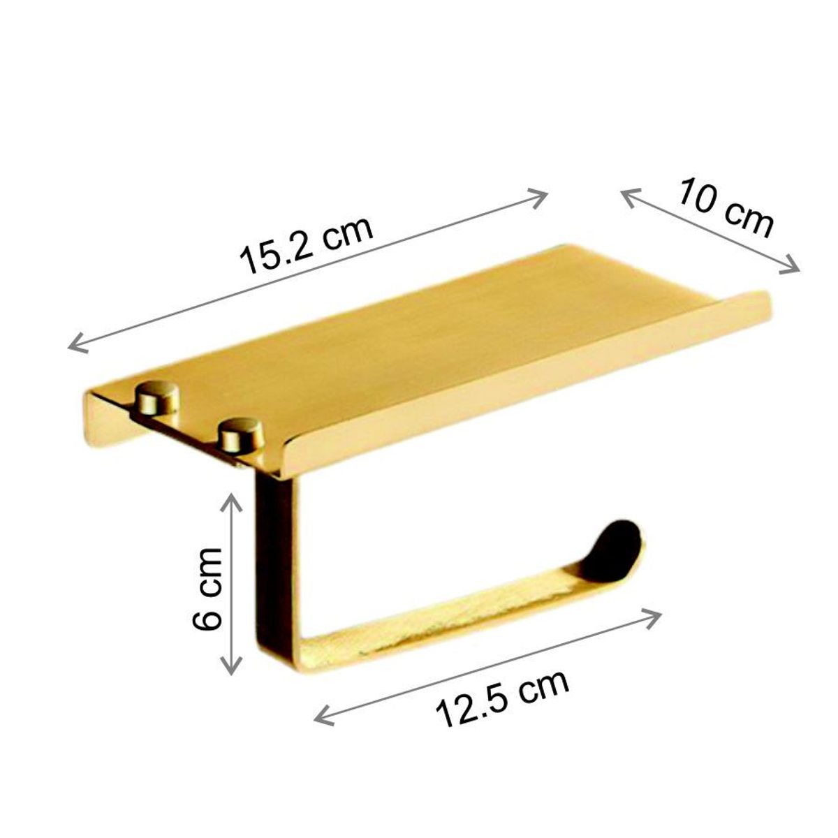 GENERICO - Portapapel higienico dorado con soporte multiuso sus 304