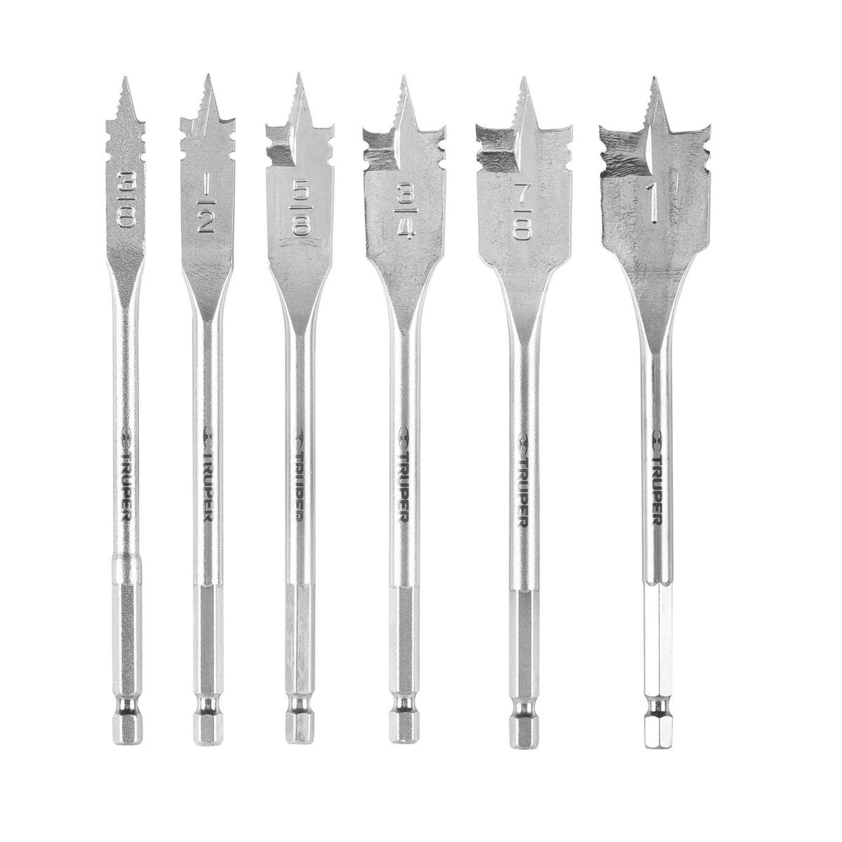 TRUPER - Juego de brocas para madera paleta 6 piezas truper