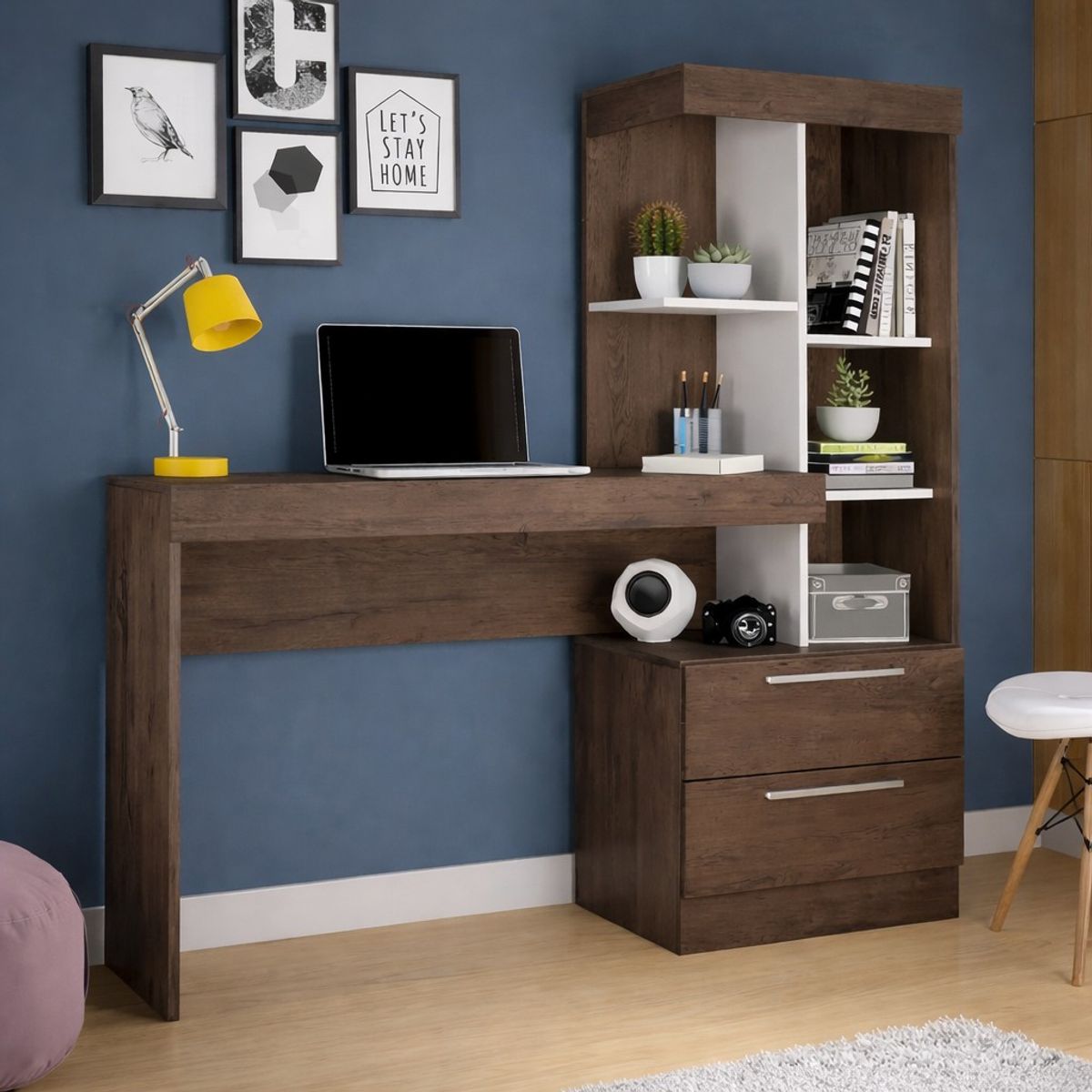 GENERICO - Escritorio con Estante Ensueño de Melamina  Compacto V6 Gales