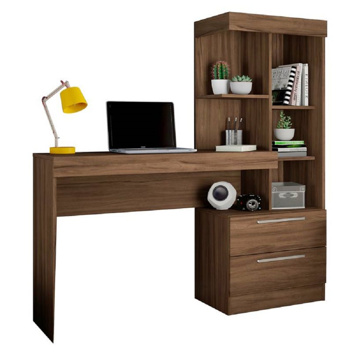 GENERICO - Escritorio con Estante Ensueño de Melamina  Compacto V6 Espresso