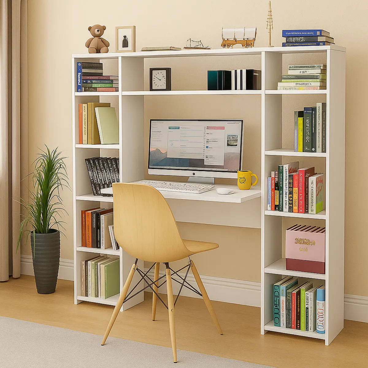 GENERICO - Escritorio con Estante Ensueño de Melamina  Home Office