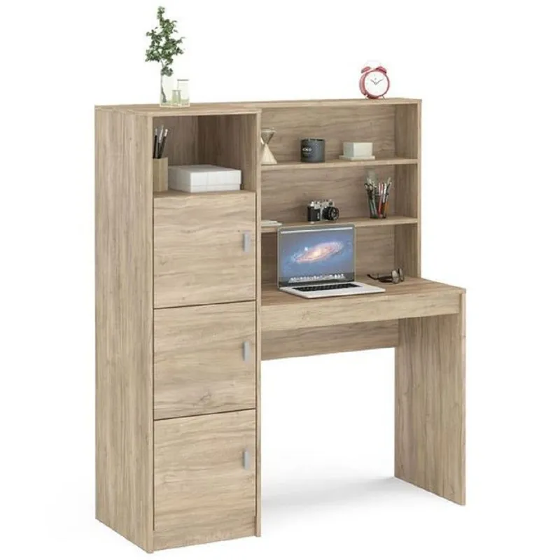 GENERICO - Escritorio con Estante Ensueño de Melamina  Capri Ceniza