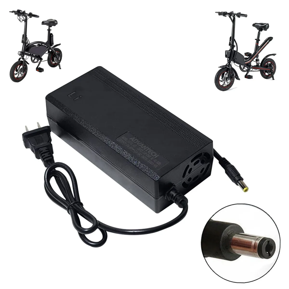 ADVANTECH - Cargador 42V 2A Para Bicicleta Electrica Batería Litio 36V