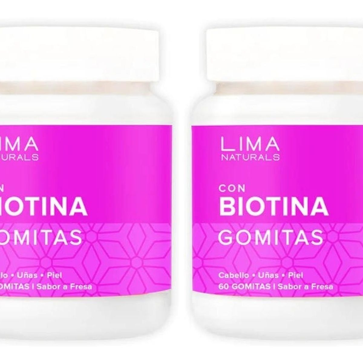 LIMA NATURALS - Gomitas con Biotina Sabor Fresa Lima Naturals 60 unidades Pack x 2