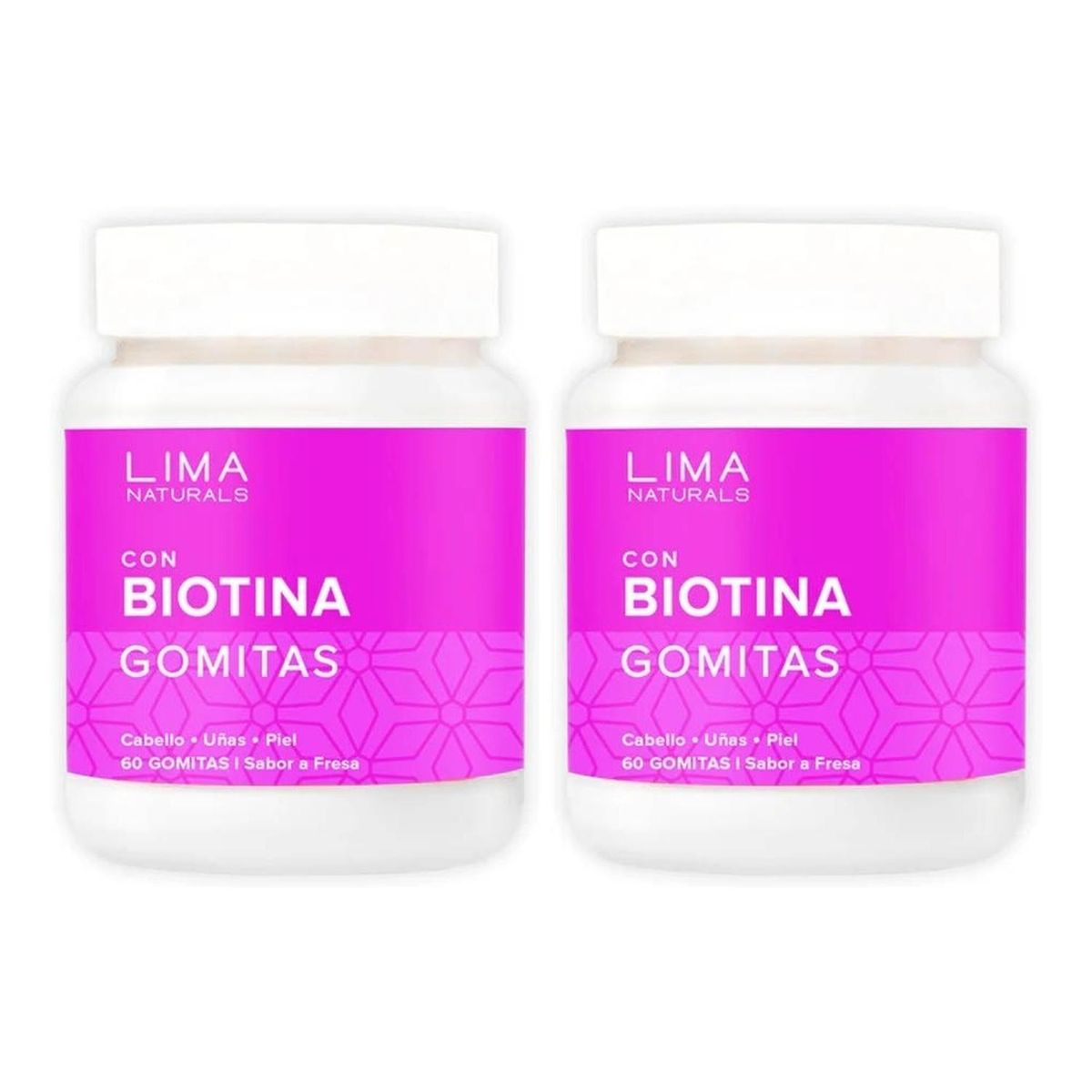 LIMA NATURALS - Gomitas con Biotina Sabor Fresa Lima Naturals 60 unidades Pack x 2