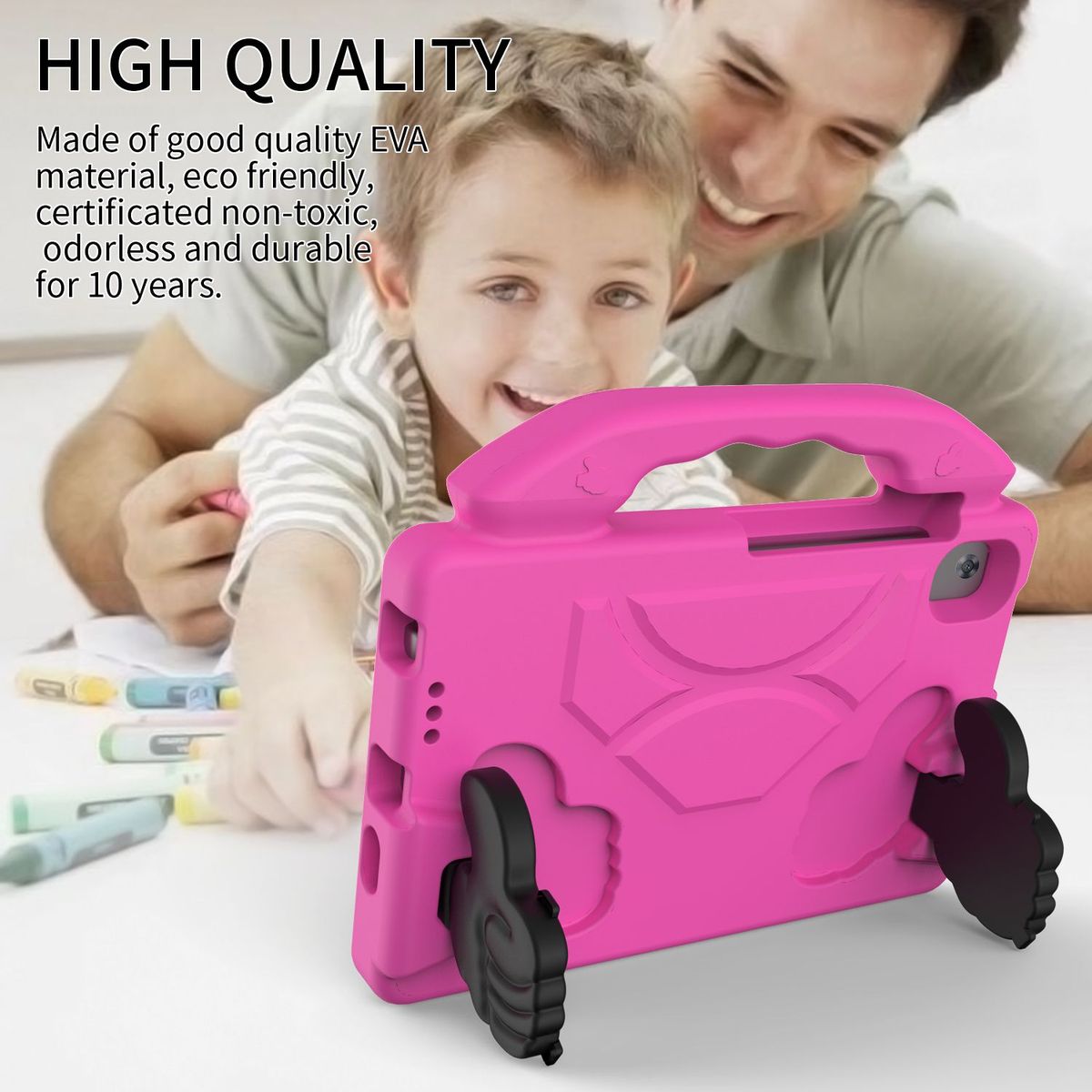 GENERICO - Funda de Goma con Diseño para Samsung Tab A7 Lite -T220SM-T225 Fucsia