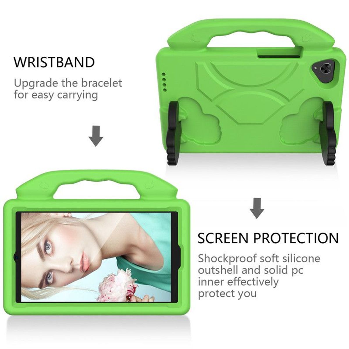 GENERICO - Funda de Goma con Diseño para Samsung Tab A7 Lite SM-220SM-T225 Verde