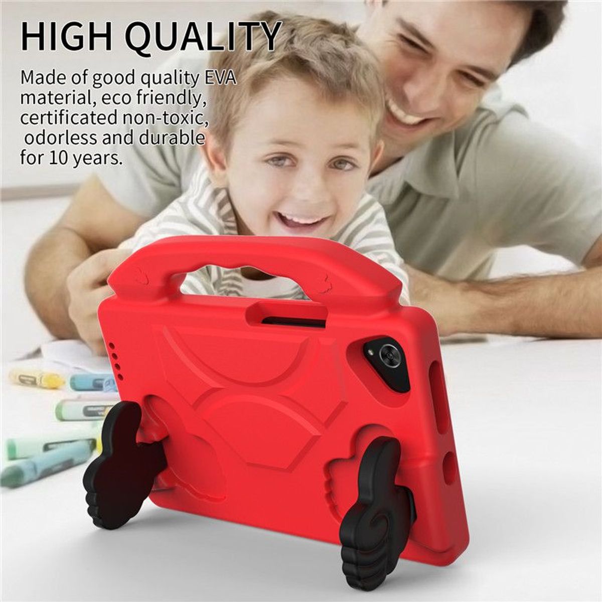 GENERICO - Funda de Goma con Diseño para Samsung Tab A7 Lite SM-T220SM-T225 Rojo