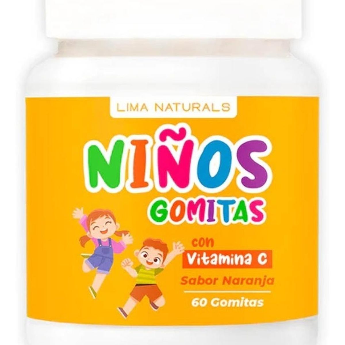 LIMA NATURALS - Gomitas para Niños con Vitamina C Sabor Naranja Lima Naturals 60 unidades