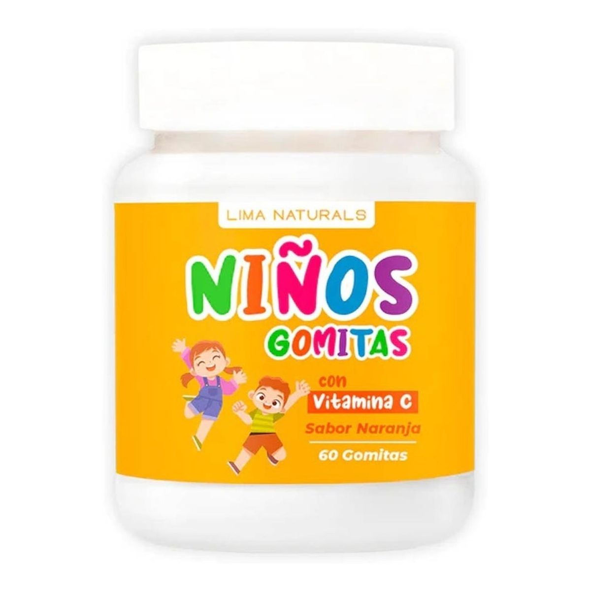 LIMA NATURALS - Gomitas para Niños con Vitamina C Sabor Naranja Lima Naturals 60 unidades