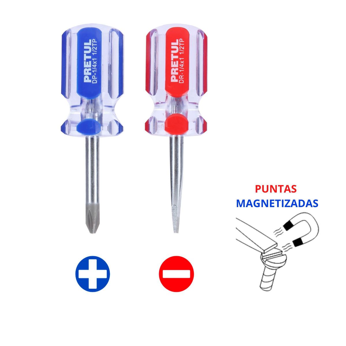 PRETUL - minidesarmador atornillador mixta 2 piezas, Pretul