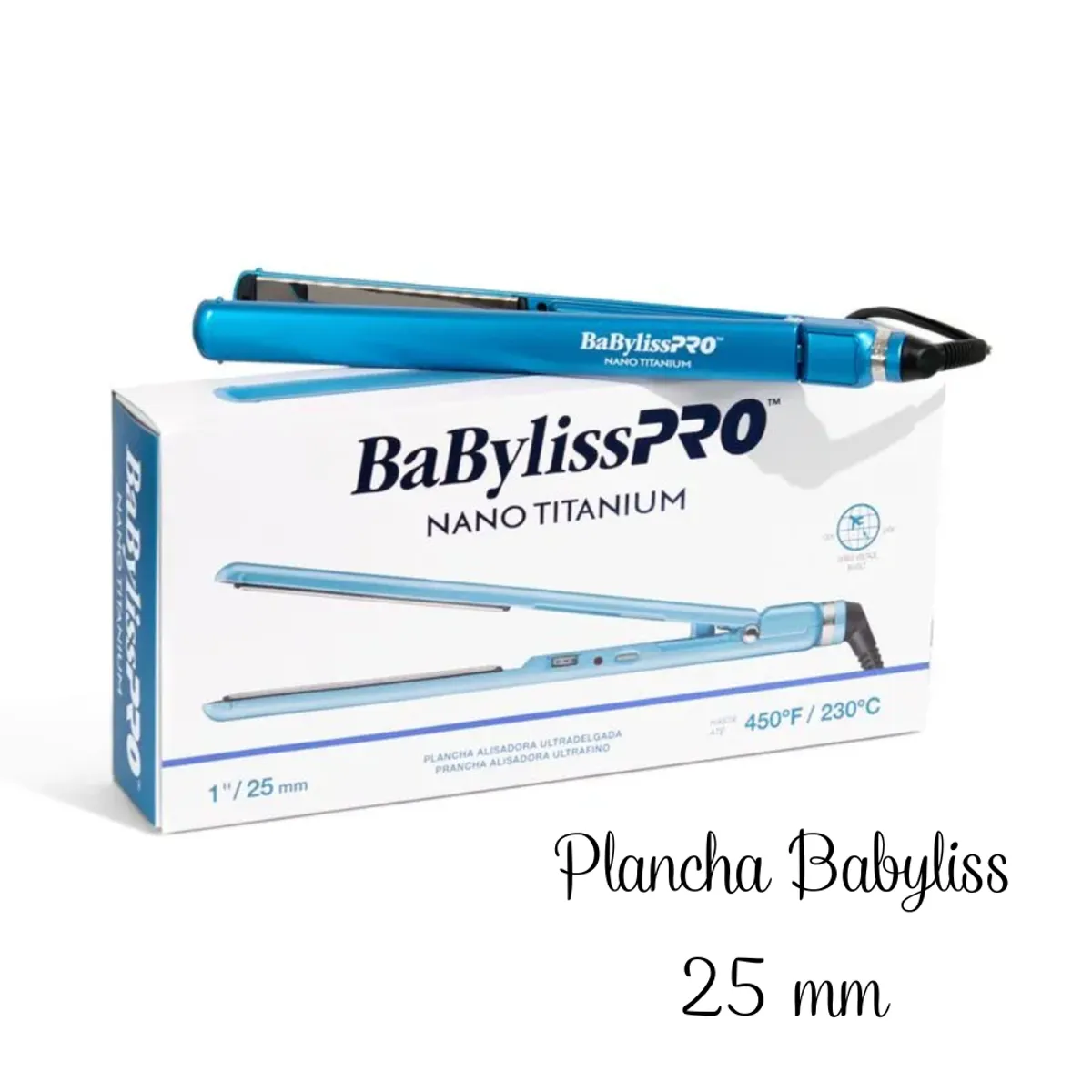 Babyliss Pro - Plancha  Babyliss Pro Nano Titanium Wet Dry Placa Brillante 25mm