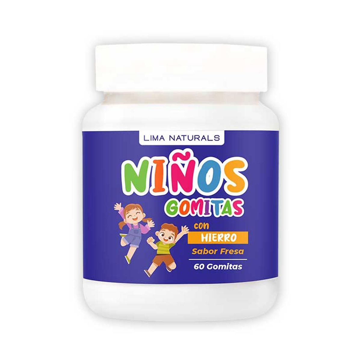 LIMA NATURALS - Gomitas para Niños con Hierro Sabor Fresa Lima Naturals 60 unidades