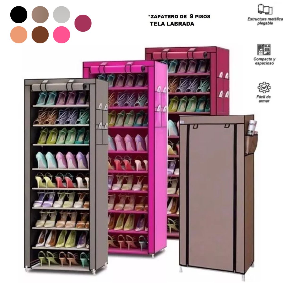 INSPIRA MARKET - Zapatera organizador de 9 niveles Color Aleatorio