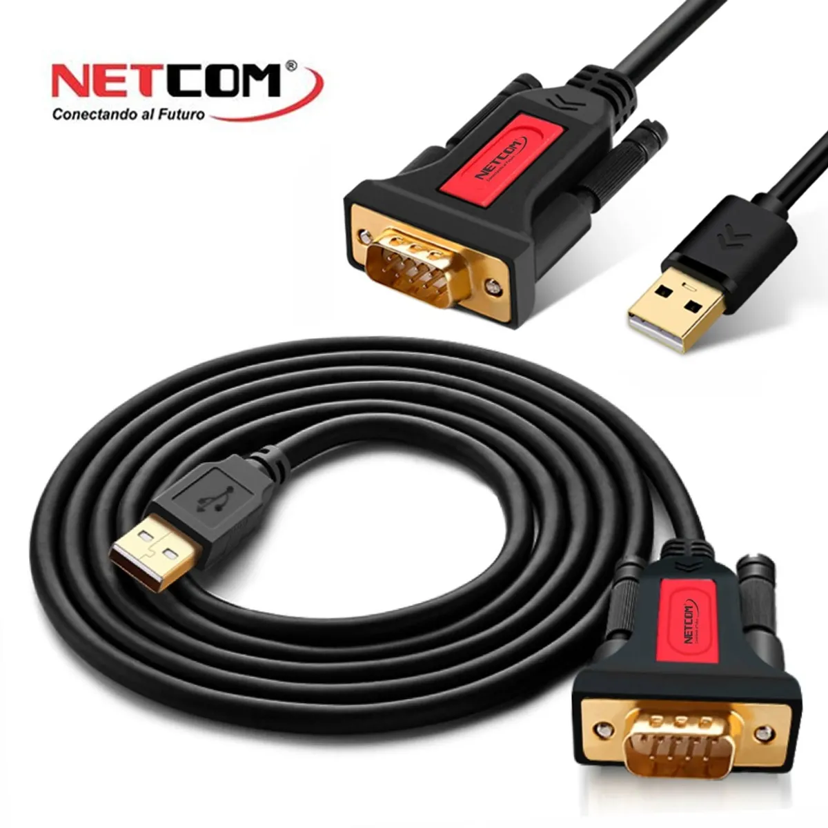 NETCOM - Cable Adaptador USB a Serie RS232 DB9 Serial 1.5 metros NETCOM
