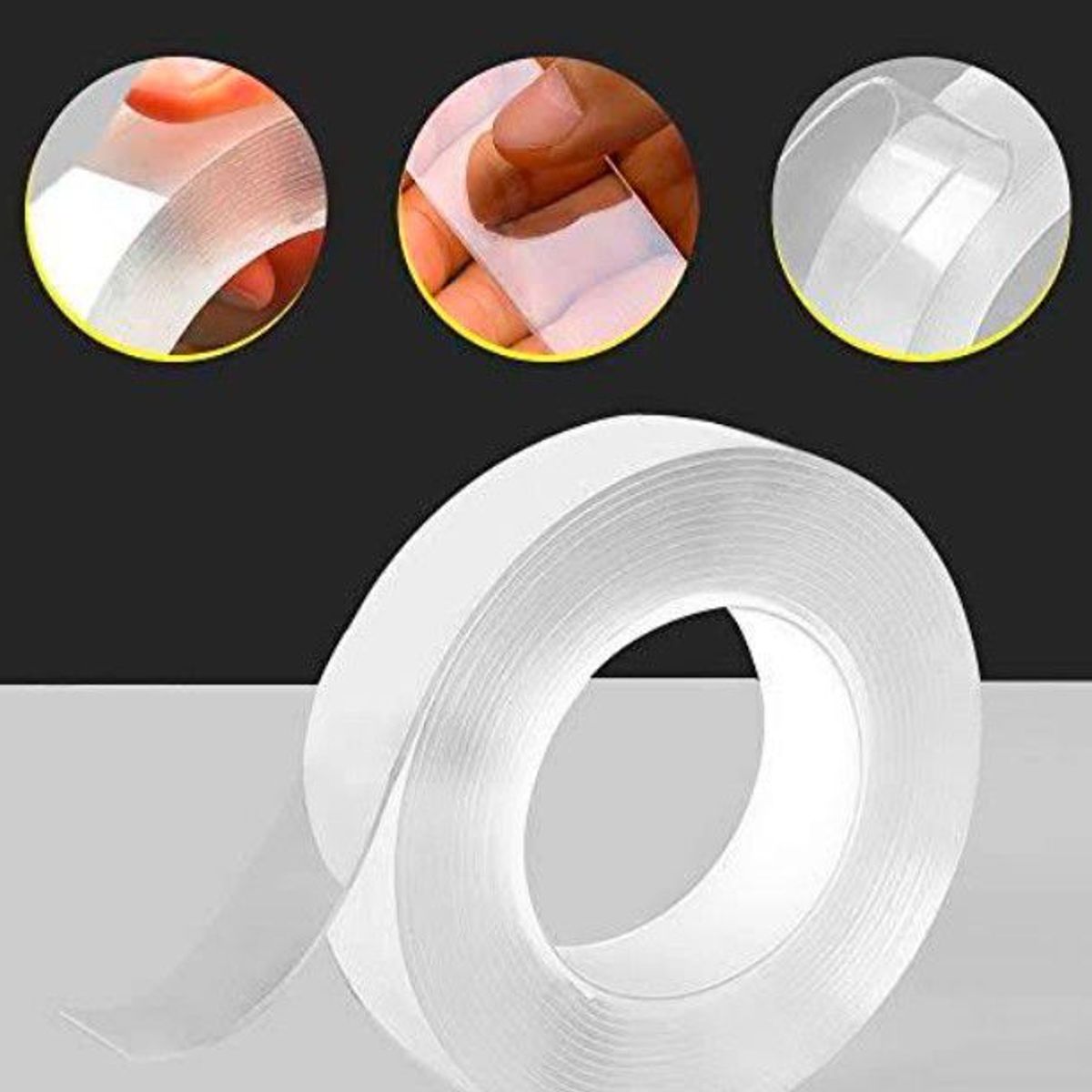 INSPIRA MARKET - Cinta Mágica Doble Contacto Transparente 2 Metros
