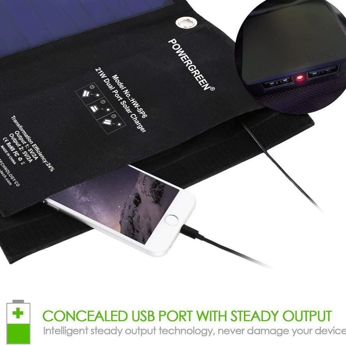 OEM - Cargador Solar Portatil  21w Dos Puertos USB