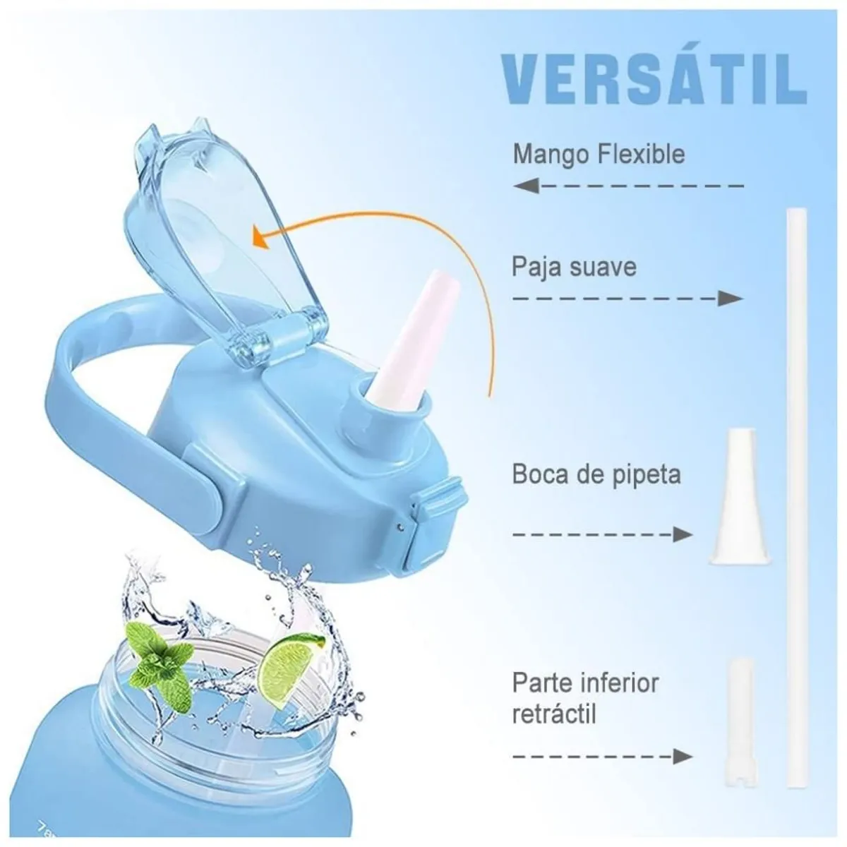 MINARI - Tomatodo Botella Motivacional Multicolor Azul 2L 545B