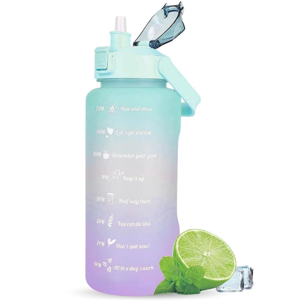 MINARI - Tomatodo Botella Motivacional Multicolor Celeste 2L 545B