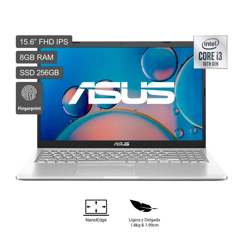 ASUS - Laptop Asus Ci3 X515JA-EJ3619W 8GB RAM 256GB SSD 15.6 FHD 10ma Generación - Plata