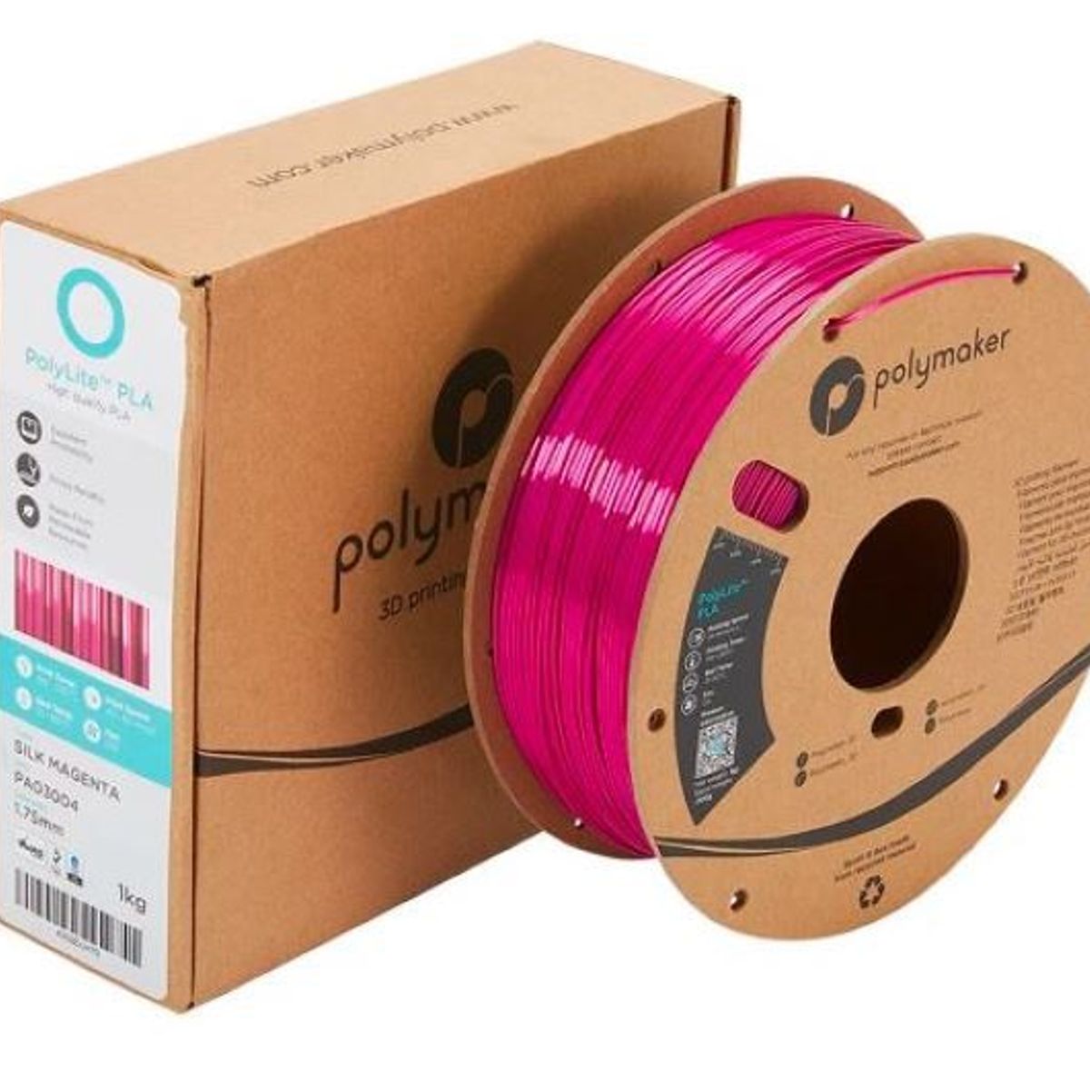 POLYMAKER - Filamento PolyLite PLA Magenta Sedoso 175mm 1Kg