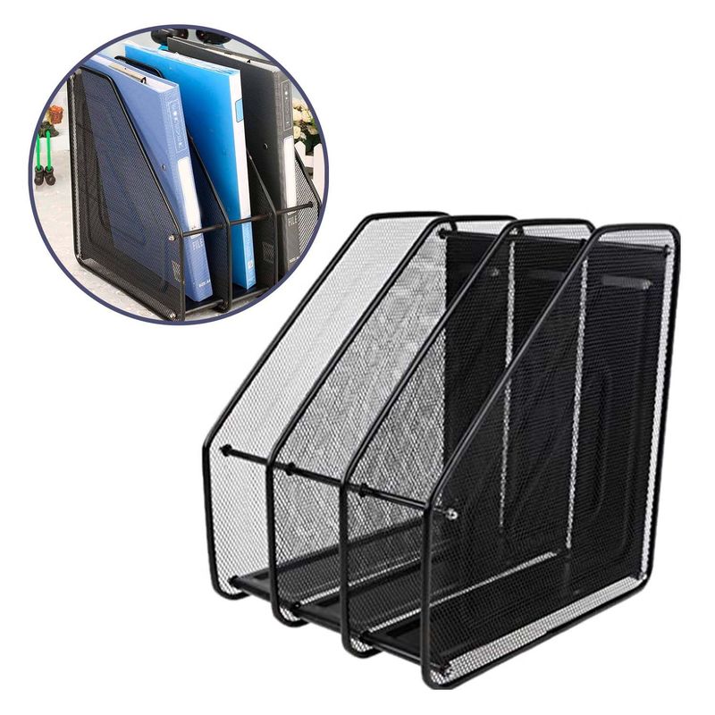 BUYPAL - Estante Metal Papeleria 3 Niveles Negro Folder Archivador