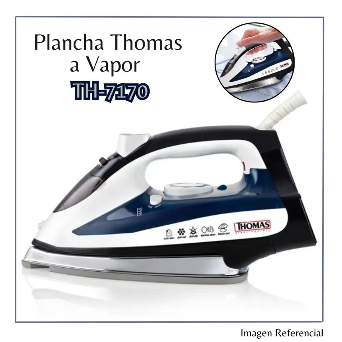 THOMAS - Plancha Electrica a Vapor Thomas TH-7170 - 2200 Watts