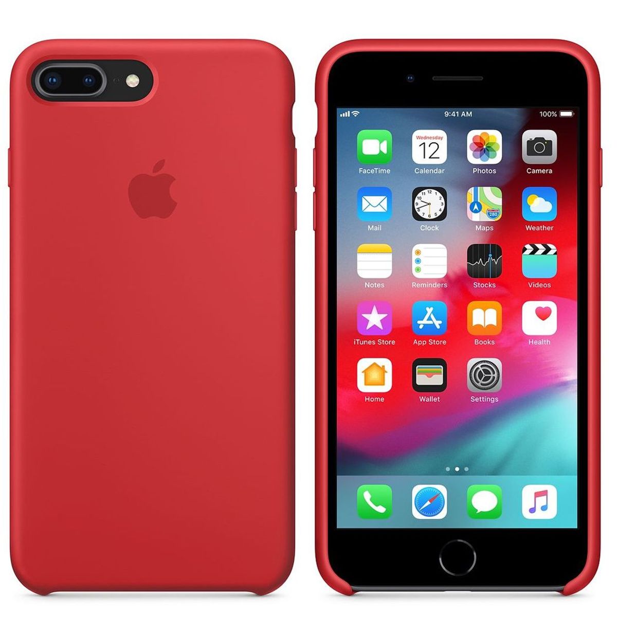 CASE - Funda Silicone Case Para iPhone 7 / 8 - Rojo