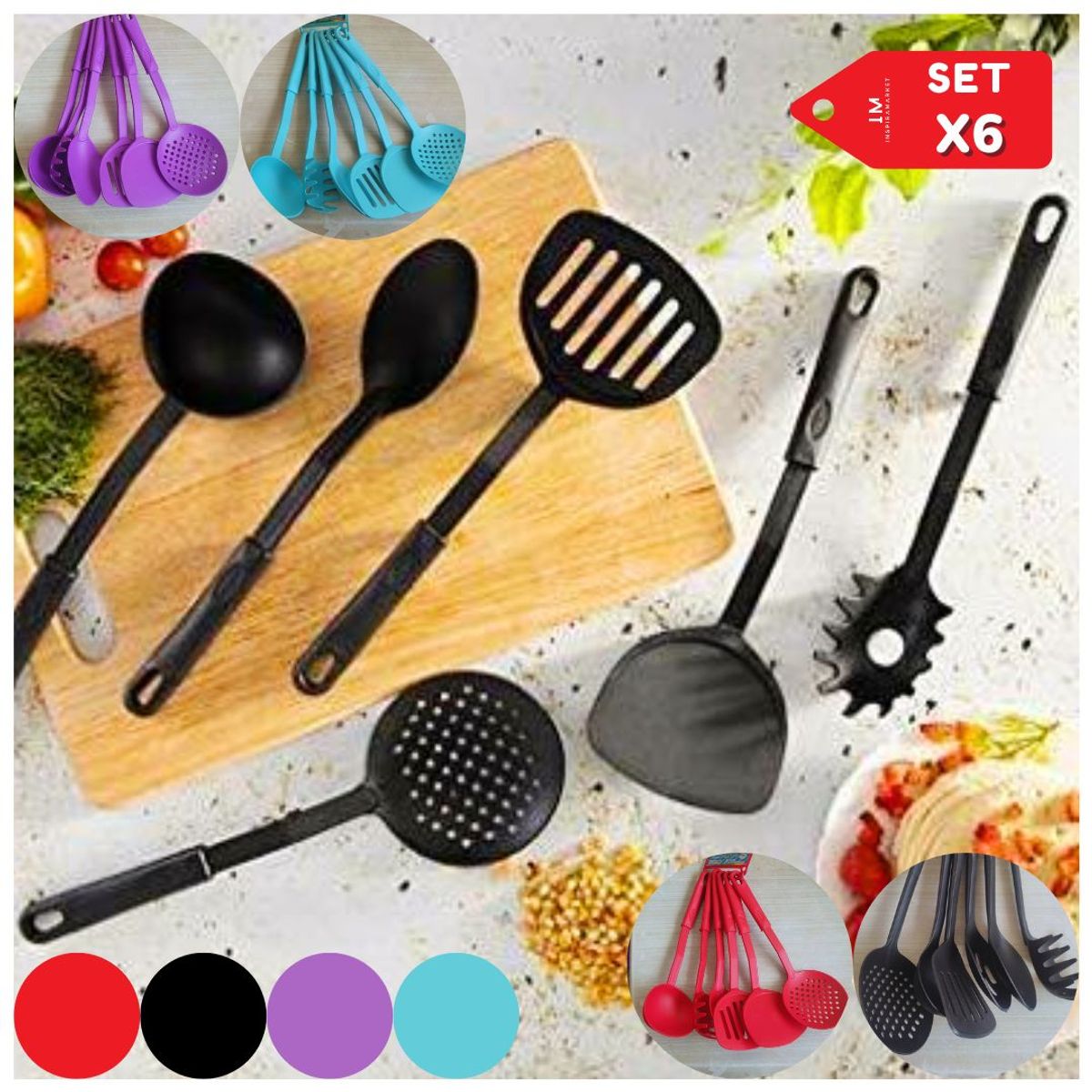 INSPIRA MARKET - Cucharones de Cocina set x6