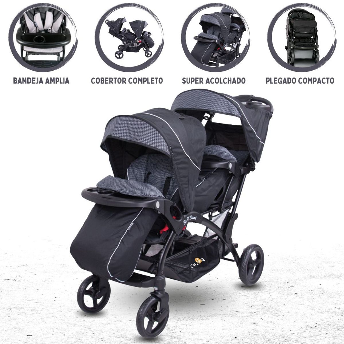 EBABY - Coche Cuna Mellicero EBABY »DUO LANDER» BLACK