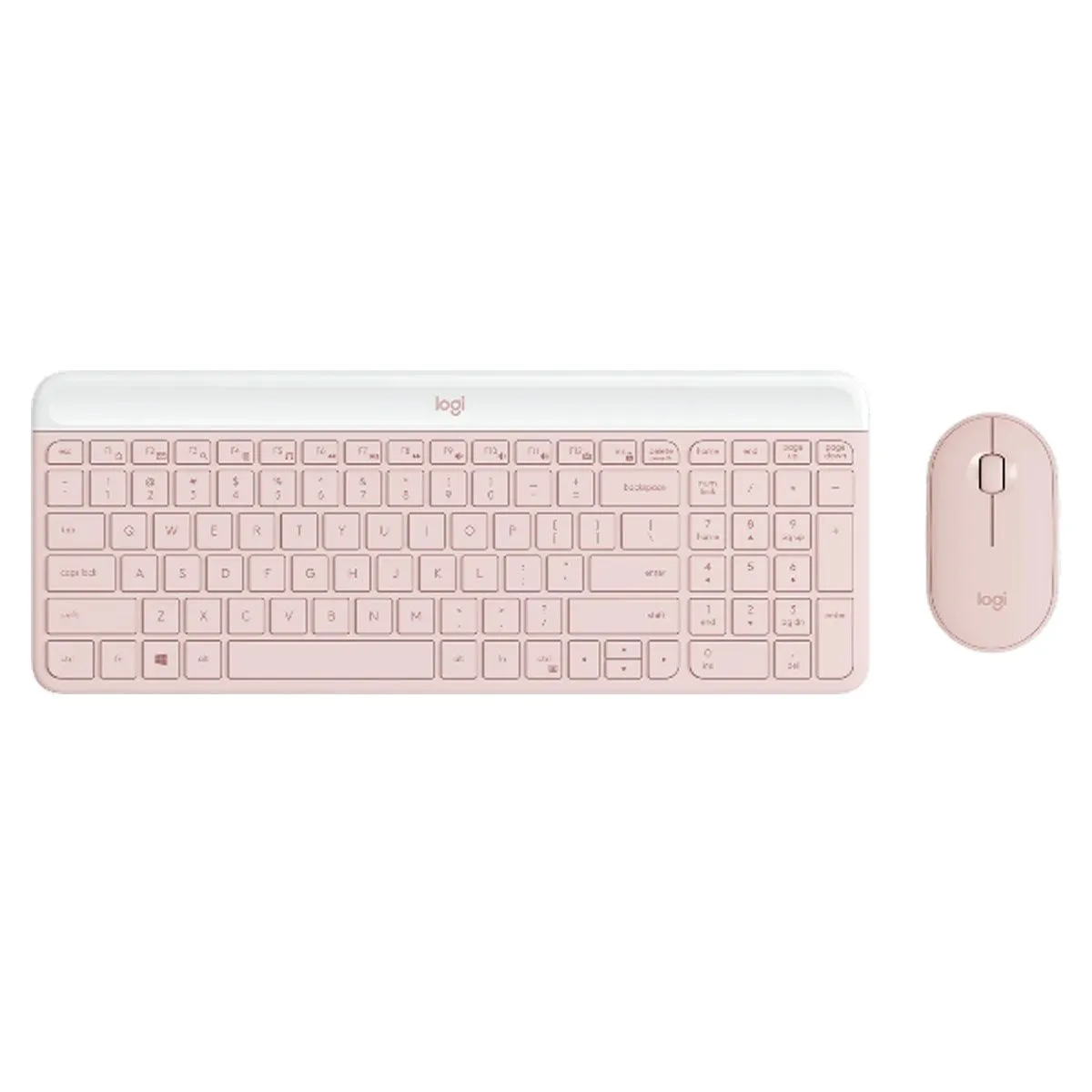 LOGITECH - Teclado Logitech  Mouse Mk470 Wireless Slim Usb Rosa