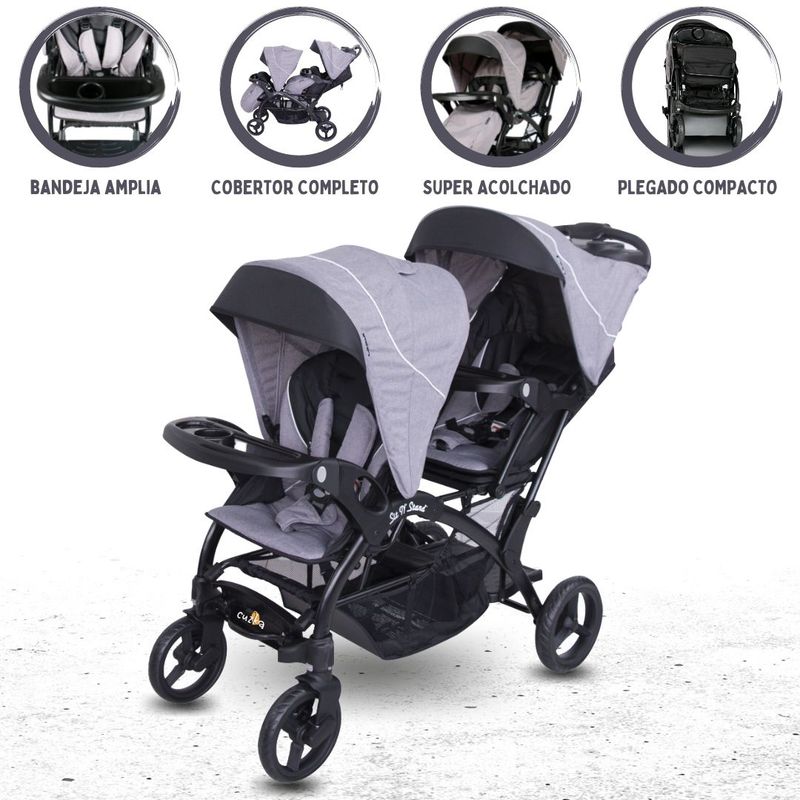 EBABY - Coche Cuna Mellicero EBABY »DUO LANDER» GRAY