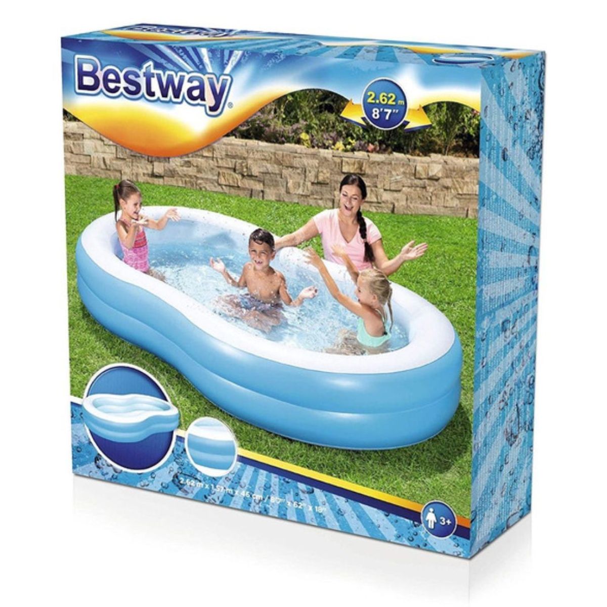 Bestway - Piscina Inflable en forma de ocho 262m x 157m x 46cm