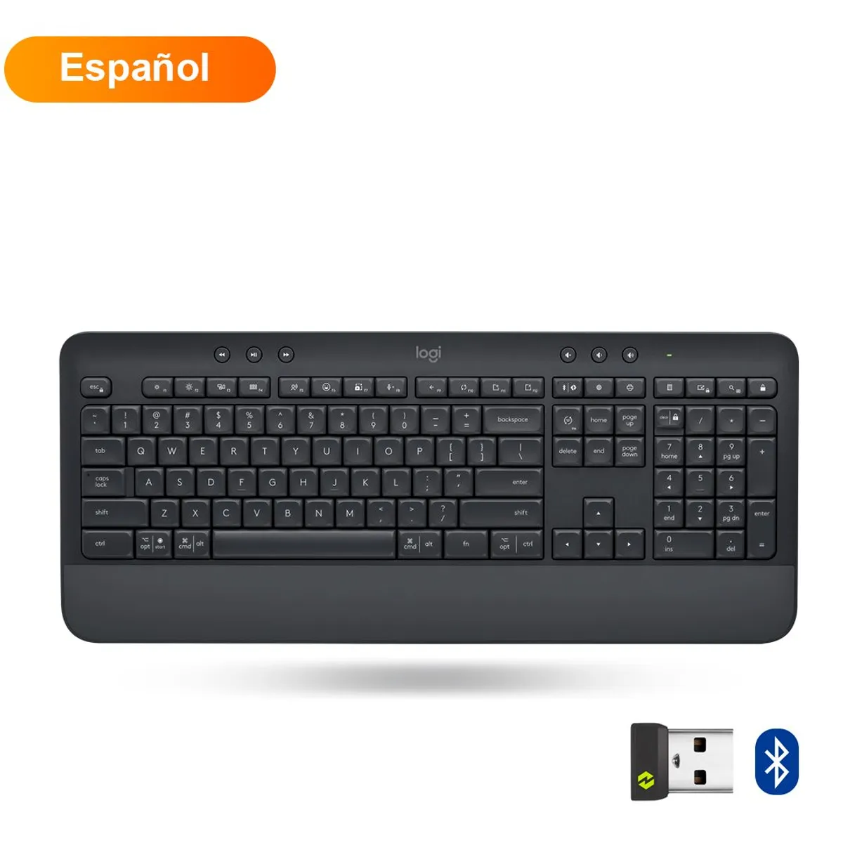 LOGITECH - Teclado multimedia Logitech K650 Inalambrico USB y Bluetooth - Negro