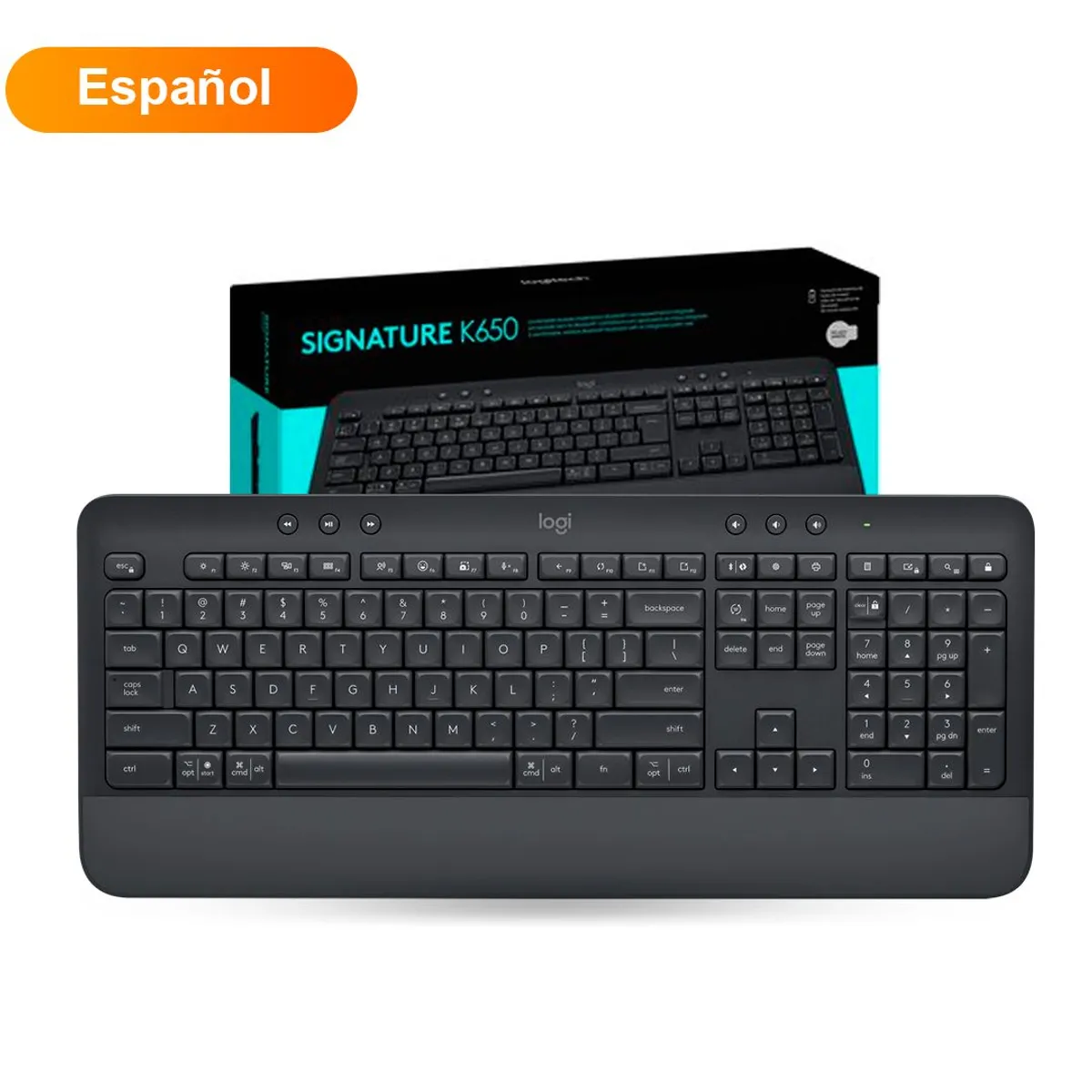 LOGITECH - Teclado multimedia Logitech K650 Inalambrico USB y Bluetooth - Negro