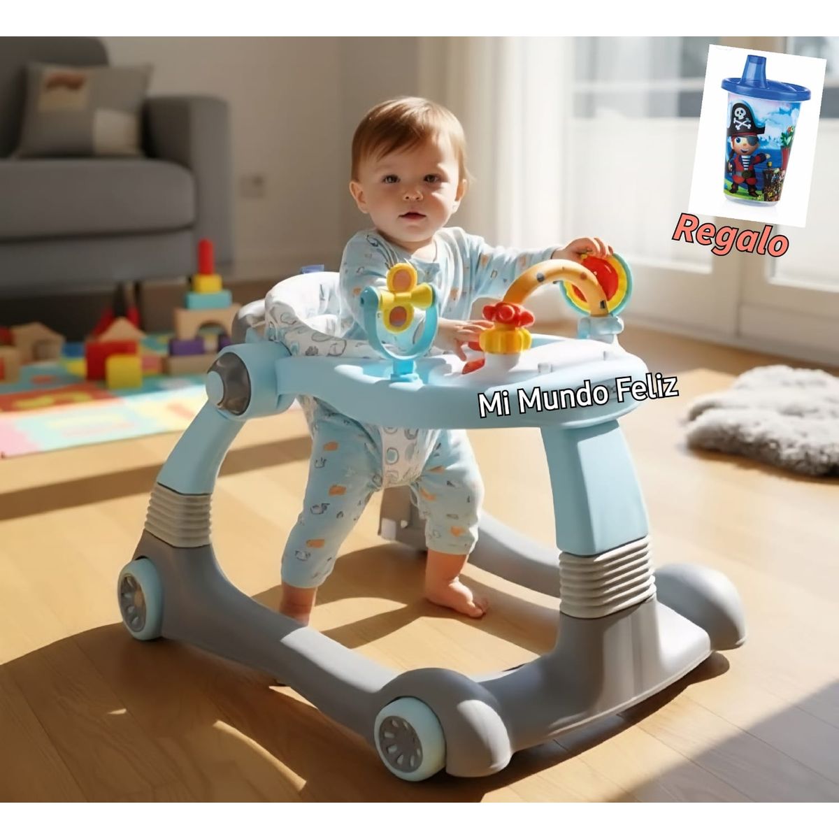 BABY HAPPY - Andador Caminador Mecedor con Guiador 3 en 1