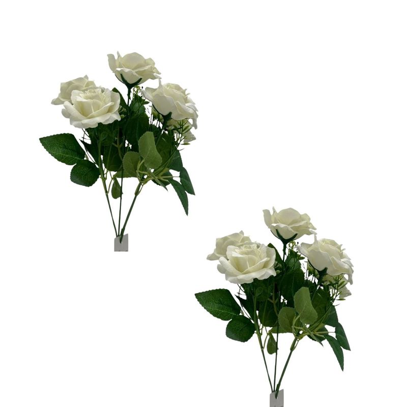 FLORIPA - Pack de 2 Bouquets De Rosa de 30Cm 00015-2 Floripa