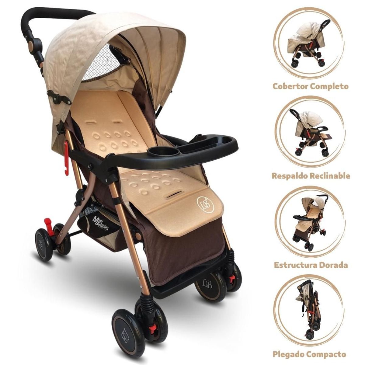 GENERICO - COCHE CUNA DE PASEO LITTLE BABY VALENCIA BEIGE