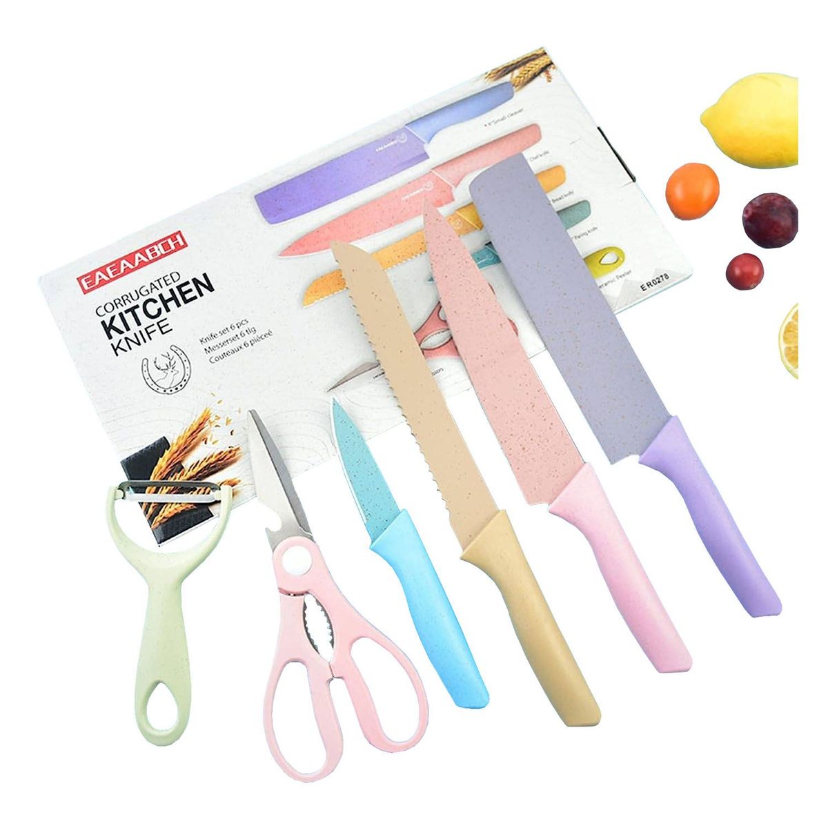 BUYPAL - Juego Cuchillos Anthiaderentes Recubrimiento Ceramica