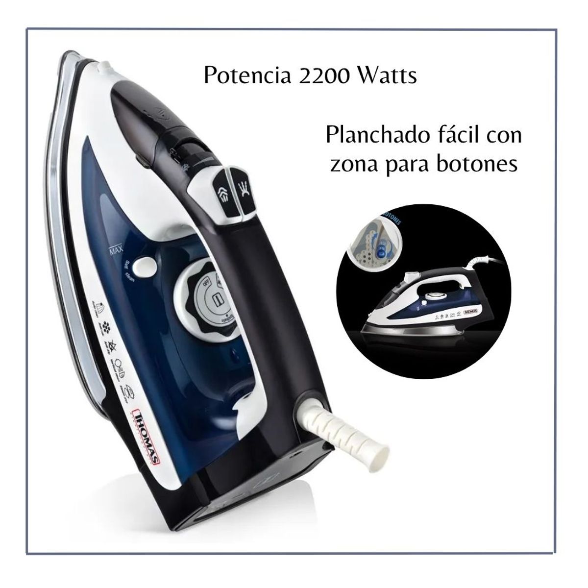 THOMAS - Plancha Electrica a Vapor Thomas 2200 Watts