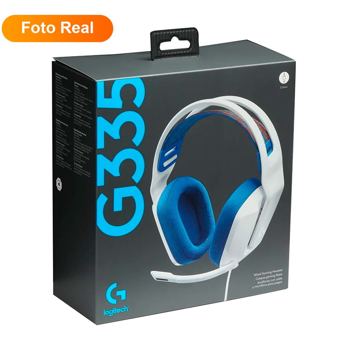 LOGITECH - Audífono Gamer G335 PC Xbox PlayStation Switch - Blanco con Azul
