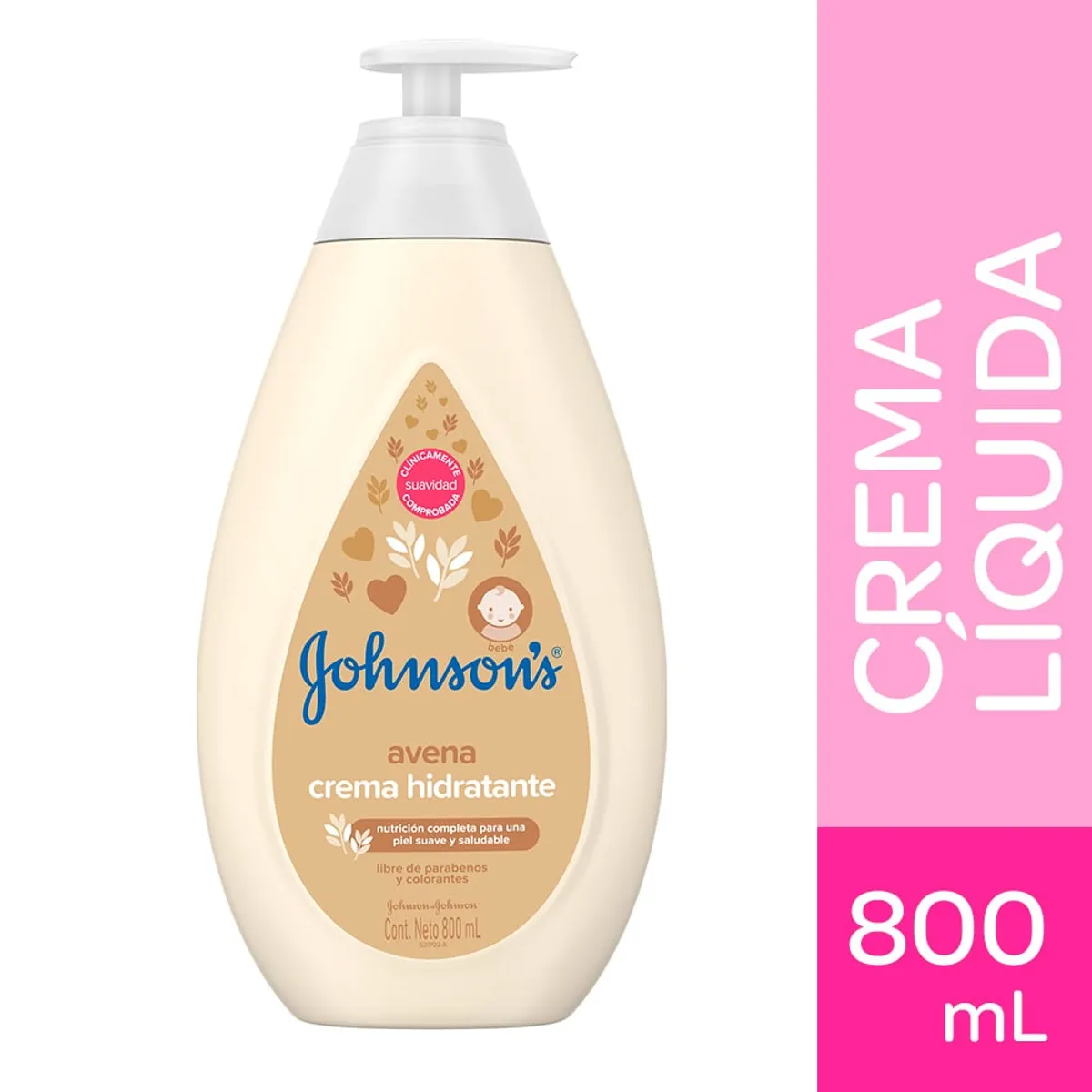 JOHNSON'S BABY - Crema Hidratante Líquida Johnsons Avena 800ml