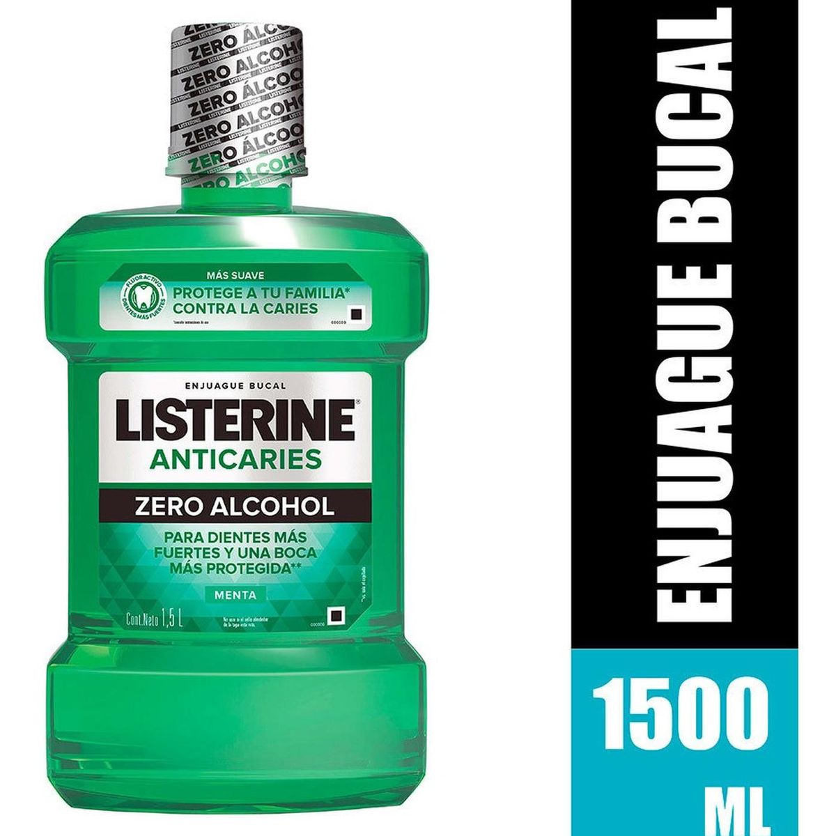LISTERINE - Enjuague Bucal Listerine Anticaries Zero Alcohol 1,5 Litros